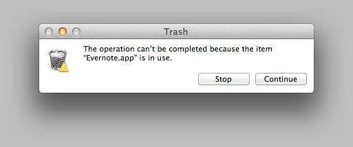 Evernote is in use