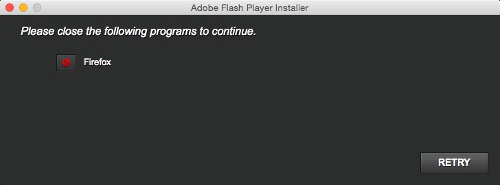 Flash Updater: Close Firefox