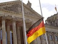 German flag, half-staff