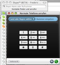 Skype's built in dial pad