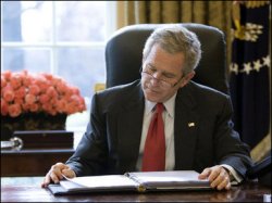 Bush; Official White House picture, therefore in the public domain