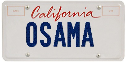 Osama Californian License Plate