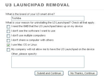 U3 Removal