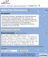Reuters übersetzt bei Babelfish